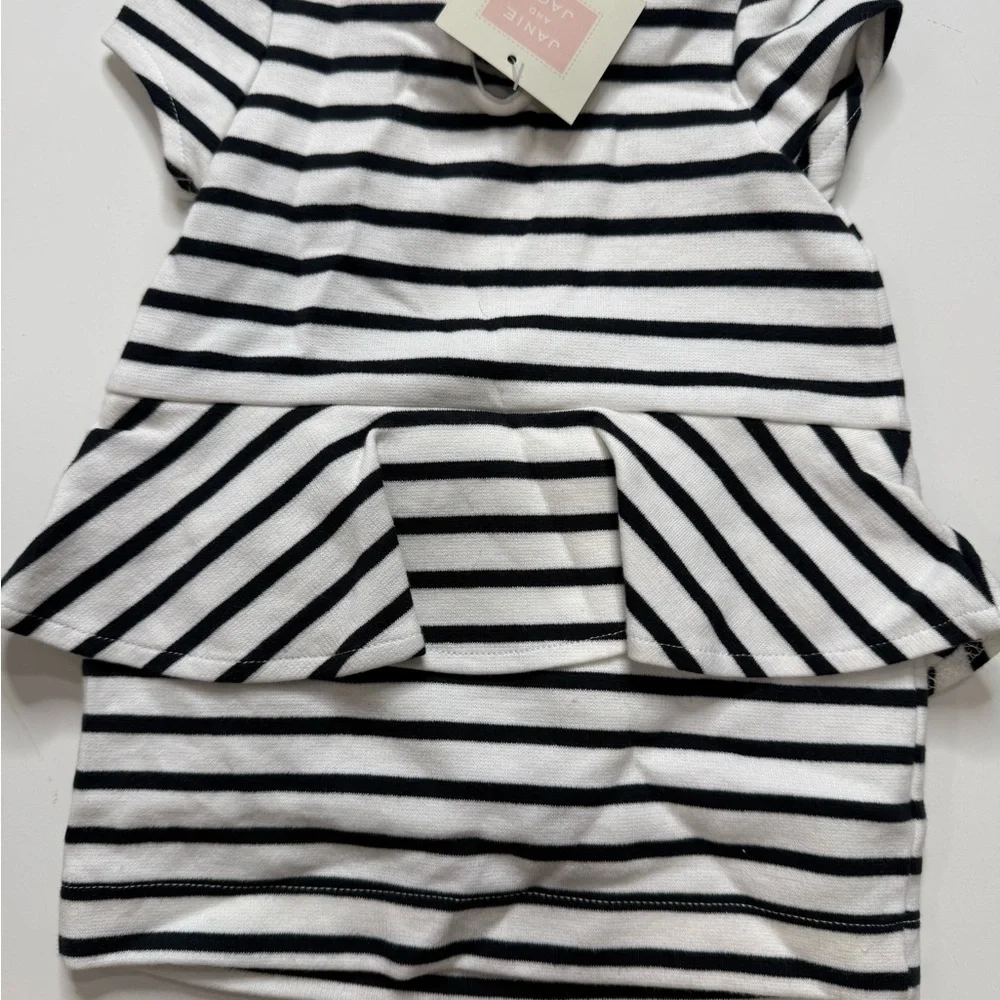 Janie and Jack Baby Girls 3-6 Months Black & White Jumper Dress A021125 - Picture 2 of 3
